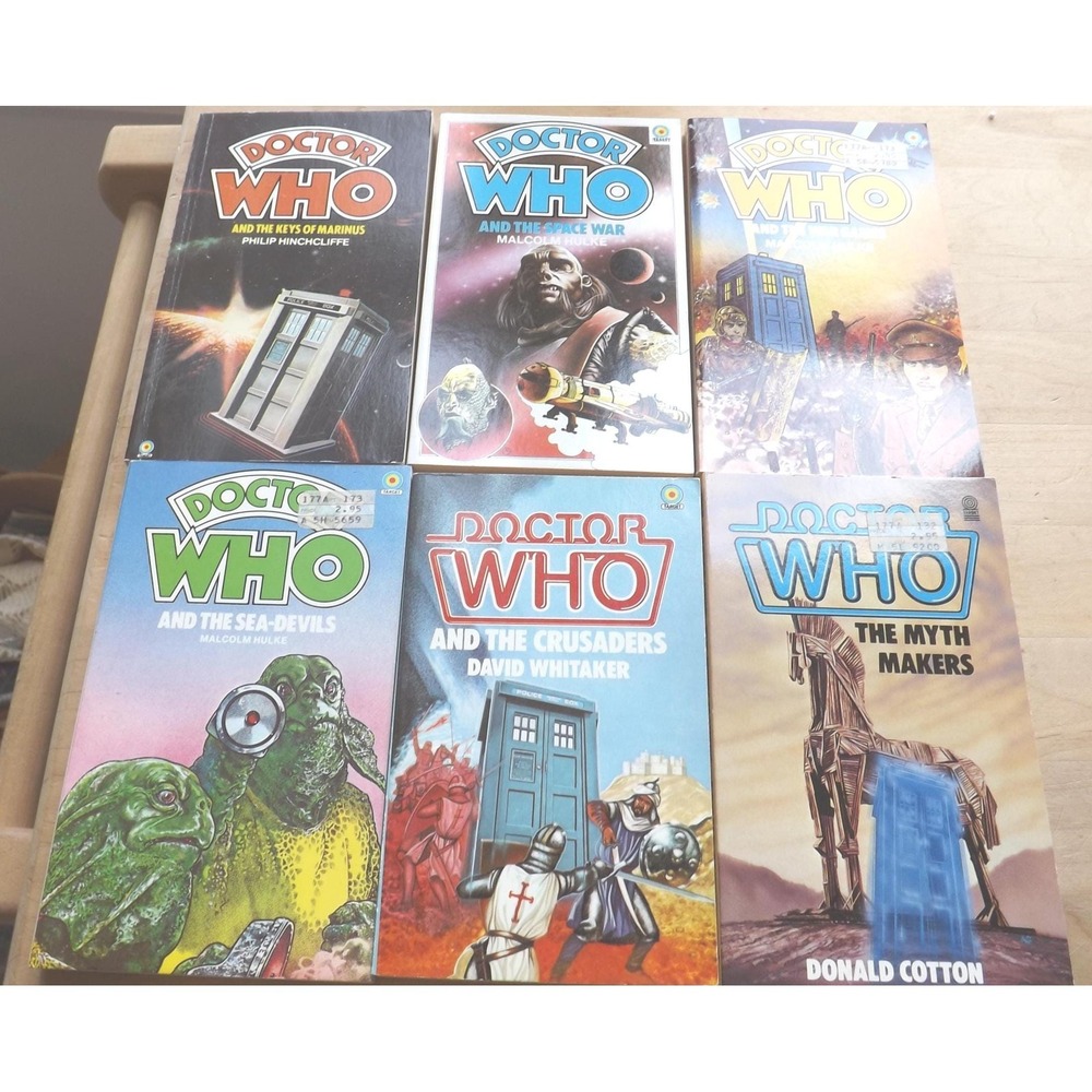 Vintage Doctor Who Target Books Lot of 6 - 1970s/80s Classic Sci-Fi Paperbacks